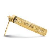 14K Gold Woven Mesh Stretch Polished Heart Charm Ring-SF2819
