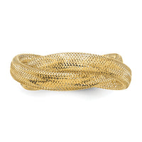 14K Gold Twisted Woven Mesh Stretch Ring-SF2821