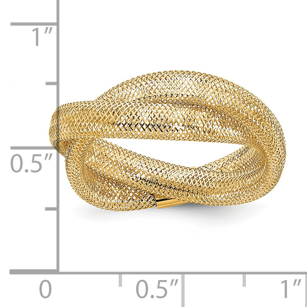 14K Gold Twisted Woven Mesh Stretch Ring-SF2821