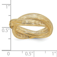14K Gold Twisted Woven Mesh Stretch Ring-SF2821