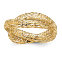 14K Gold Twisted Woven Mesh Stretch Ring-SF2821