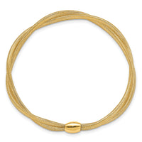 14K Gold Twisted Woven Mesh Stretch Bracelet-SF2826