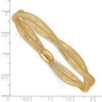14K Gold Twisted Woven Mesh Stretch Bracelet-SF2826