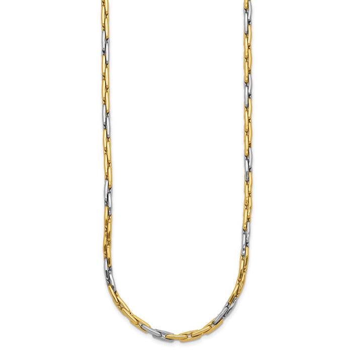 14K Two-Tone Polished Fancy Link Necklace-SF2833-18