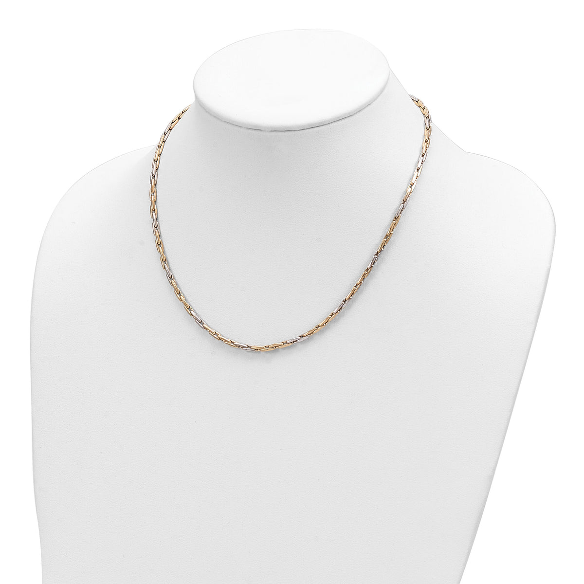 14K Two-Tone Polished Fancy Link Necklace-SF2833-18