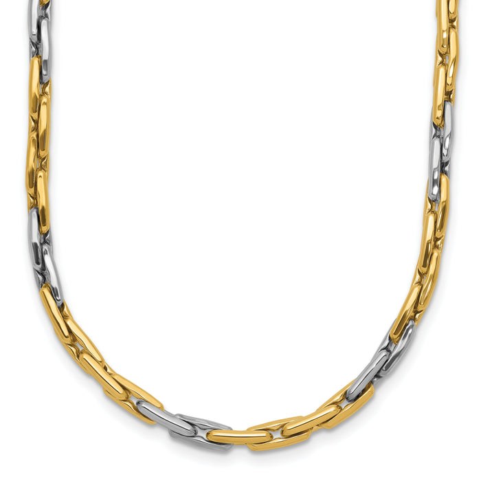 14K Two-Tone Polished Fancy Link Necklace-SF2833-18