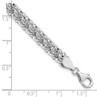 14K White Polished D/C Fancy Link Bracelet-SF2838-7.5