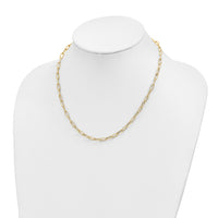 14K Textured Open Link Necklace-SF2839-18