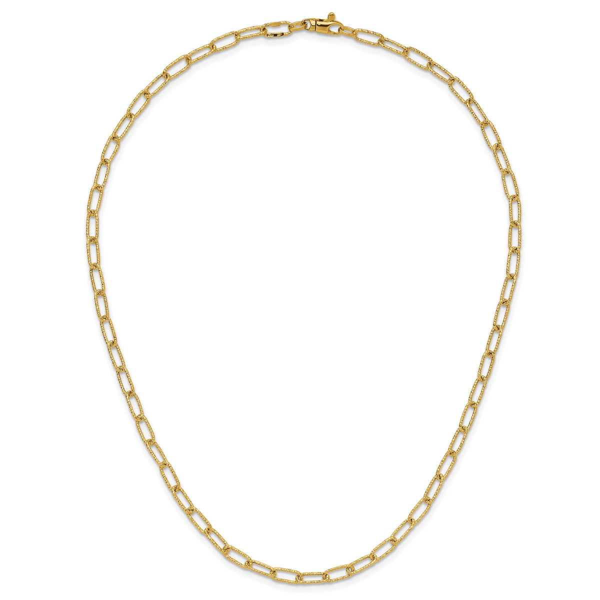 14K Textured Open Link Necklace-SF2839-18