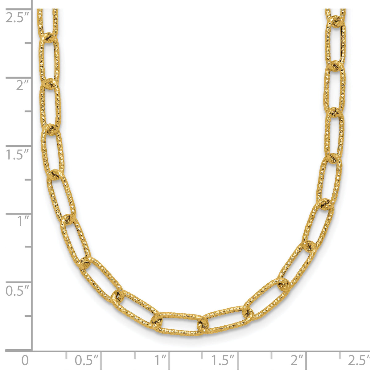 14K Textured Open Link Necklace-SF2839-18