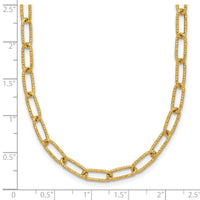 14K Textured Open Link Necklace-SF2839-18