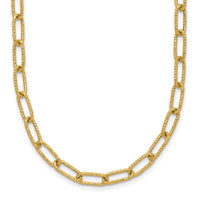 14K Textured Open Link Necklace-SF2839-18