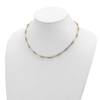 14K Polished Fancy Link Necklace-SF2843-17.5