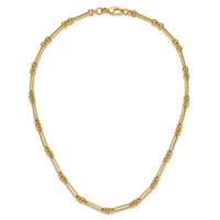 14K Polished Fancy Link Necklace-SF2843-17.5