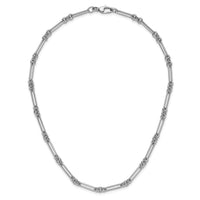 14k White Gold Polished Fancy Link Necklace-SF2843W-17.5