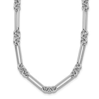 14k White Gold Polished Fancy Link Necklace-SF2843W-17.5