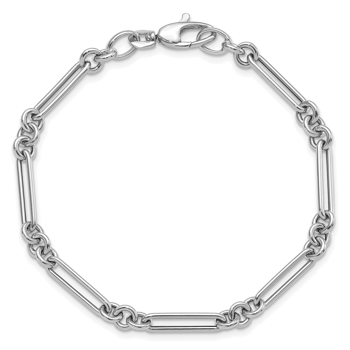 14k White Gold Polished Fancy Link Bracelet-SF2843W-7.5