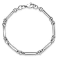 14k White Gold Polished Fancy Link Bracelet-SF2843W-7.5
