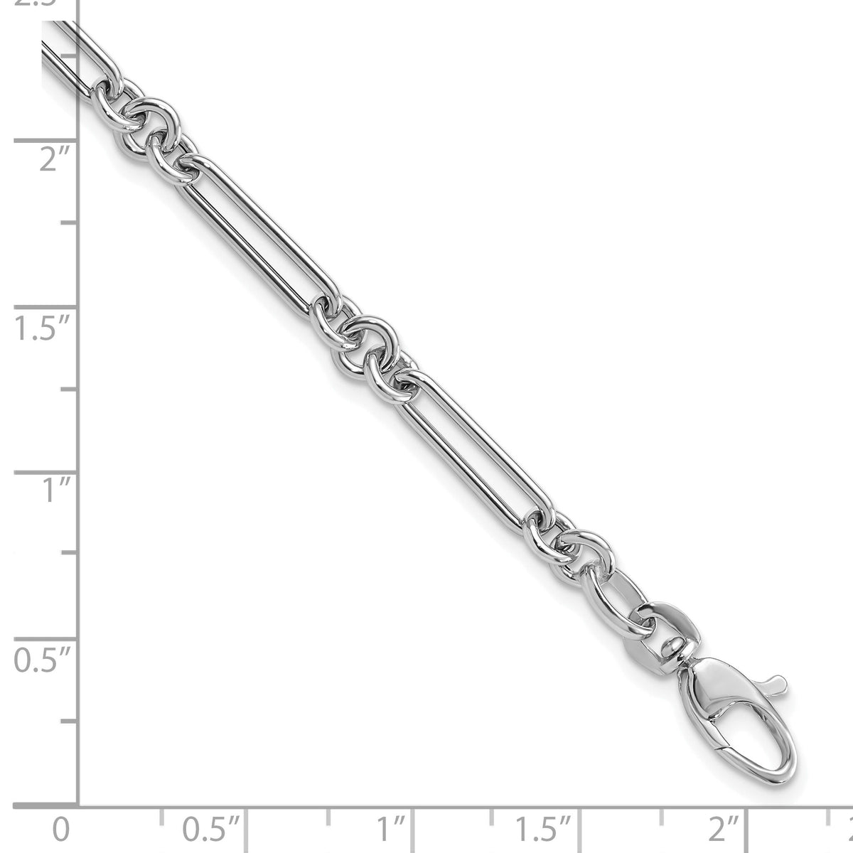 14k White Gold Polished Fancy Link Bracelet-SF2843W-7.5