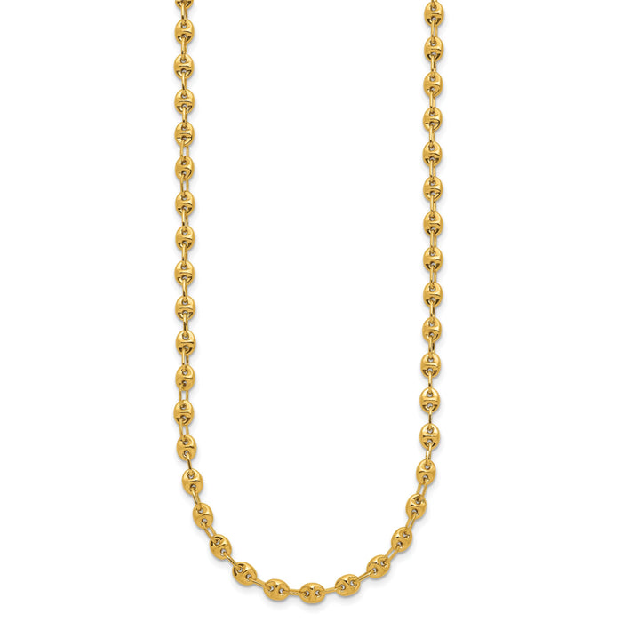 14K Polished Fancy Link Necklace-SF2844-18