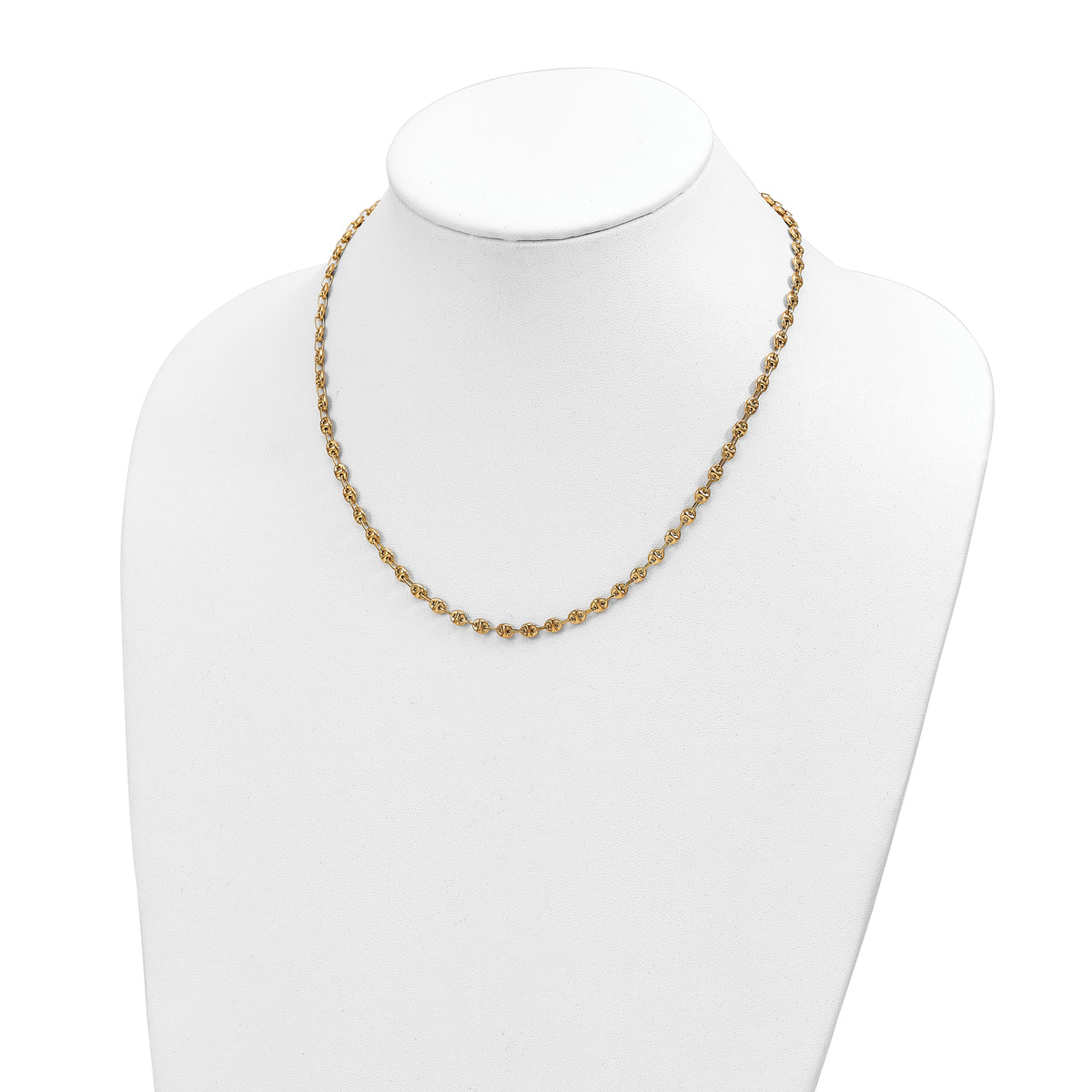 14K Polished Fancy Link Necklace-SF2844-18
