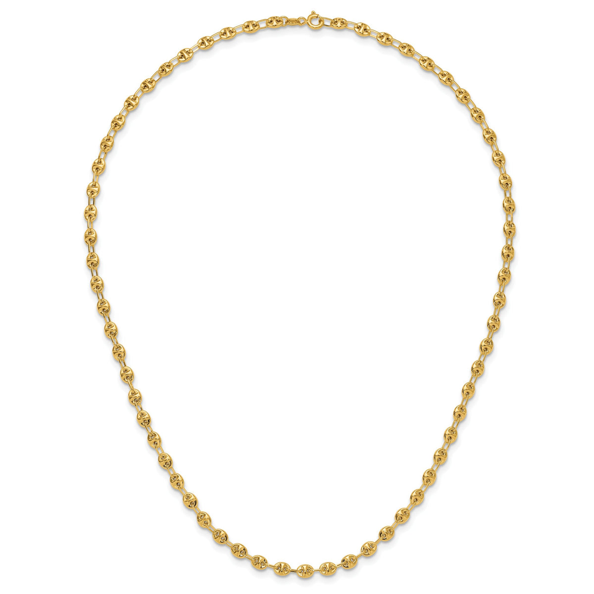 14K Polished Fancy Link Necklace-SF2844-18