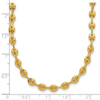 14K Polished Fancy Link Necklace-SF2844-18