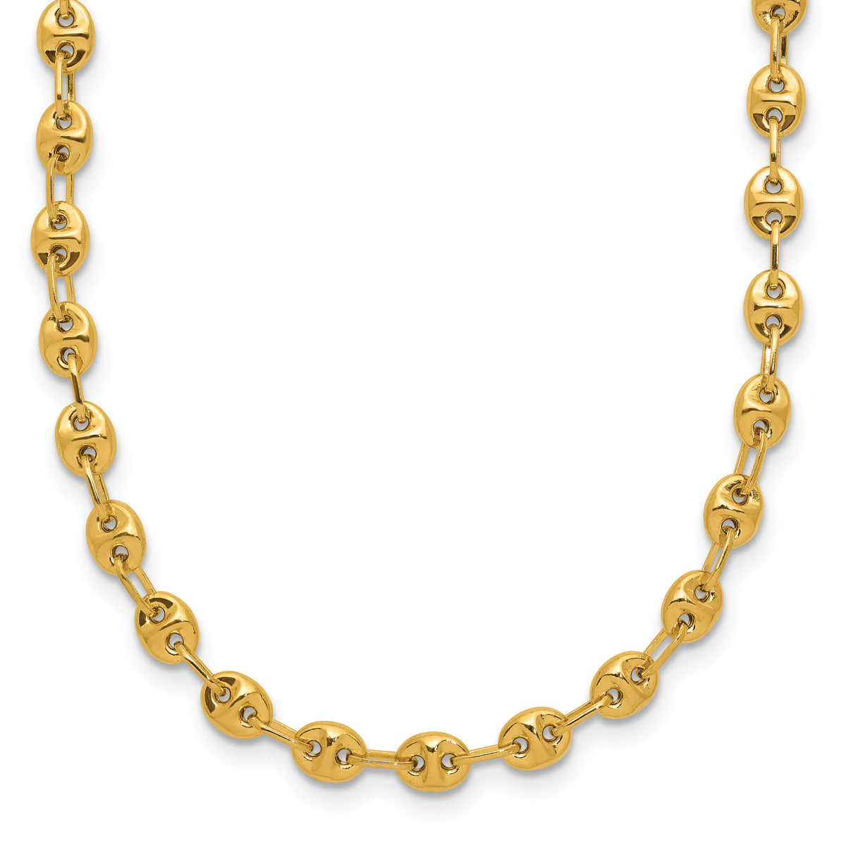14K Polished Fancy Link Necklace-SF2844-18