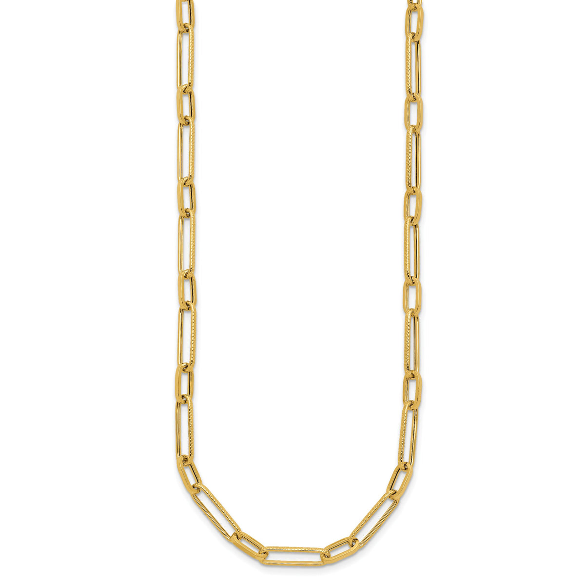 14K Polished Fancy Oval Link Necklace-SF2849-24