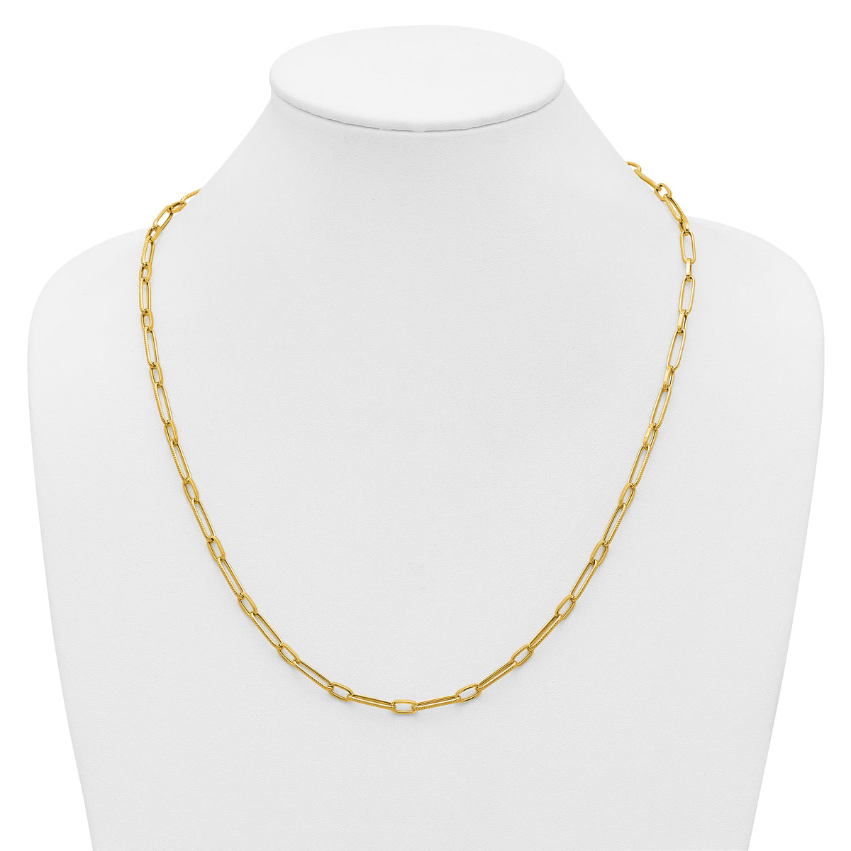 14K Polished Fancy Oval Link Necklace-SF2849-24