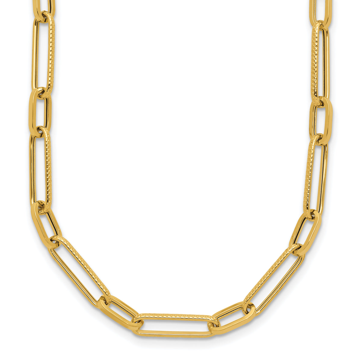 14K Polished Fancy Oval Link Necklace-SF2849-24