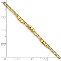 14K Polished D/C Beaded Double Strand Bracelet-SF2852-7.5