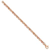 14K Rose Gold Polished Fancy Link Bracelet-SF2855-7.5