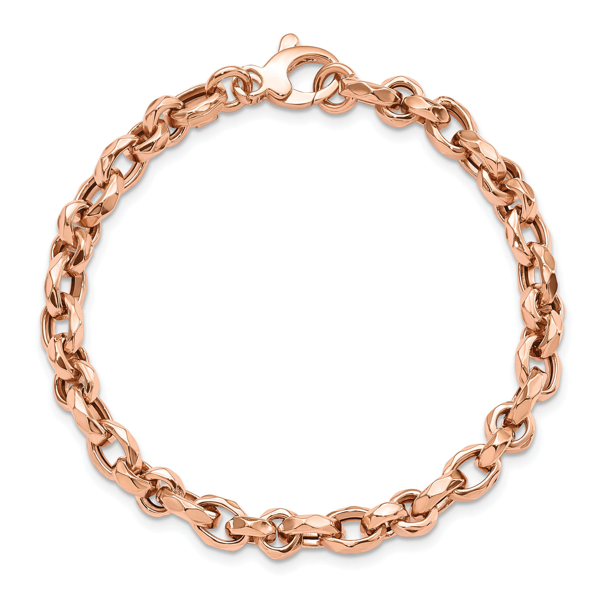 14K Rose Gold Polished Fancy Link Bracelet-SF2855-7.5