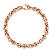 14K Rose Gold Polished Fancy Link Bracelet-SF2855-7.5