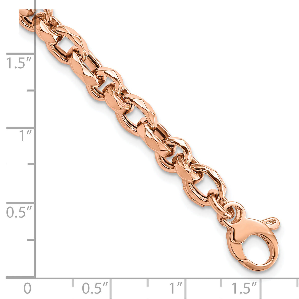 14K Rose Gold Polished Fancy Link Bracelet-SF2855-7.5