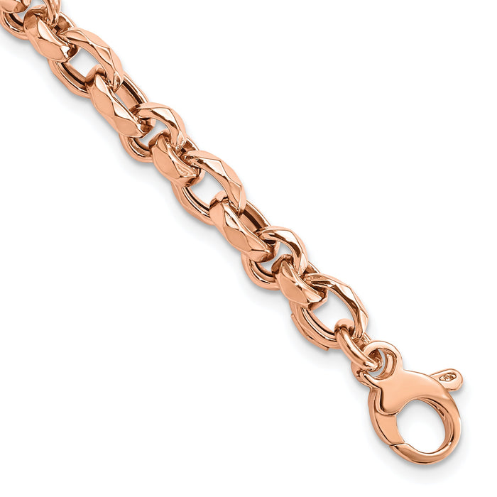 14K Rose Gold Polished Fancy Link Bracelet-SF2855-7.5
