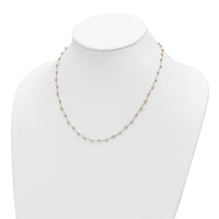 14K Tri-color Polished D/C Fancy Beaded 18in Necklace-SF2858-18