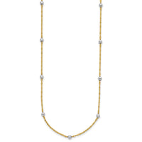 14K Two Tone Polished Bead Fancy Necklace-SF2862-17
