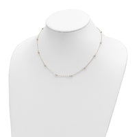 14K Two Tone Polished Bead Fancy Necklace-SF2862-17