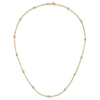 14K Two Tone Polished Bead Fancy Necklace-SF2862-17