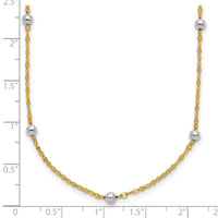 14K Two Tone Polished Bead Fancy Necklace-SF2862-17
