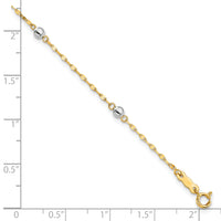 14K Two Tone Polished Bead Bracelet-SF2862-7.25