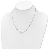 14K Tri-Color D/C Beads Beaded Chain Necklace-SF2863-18