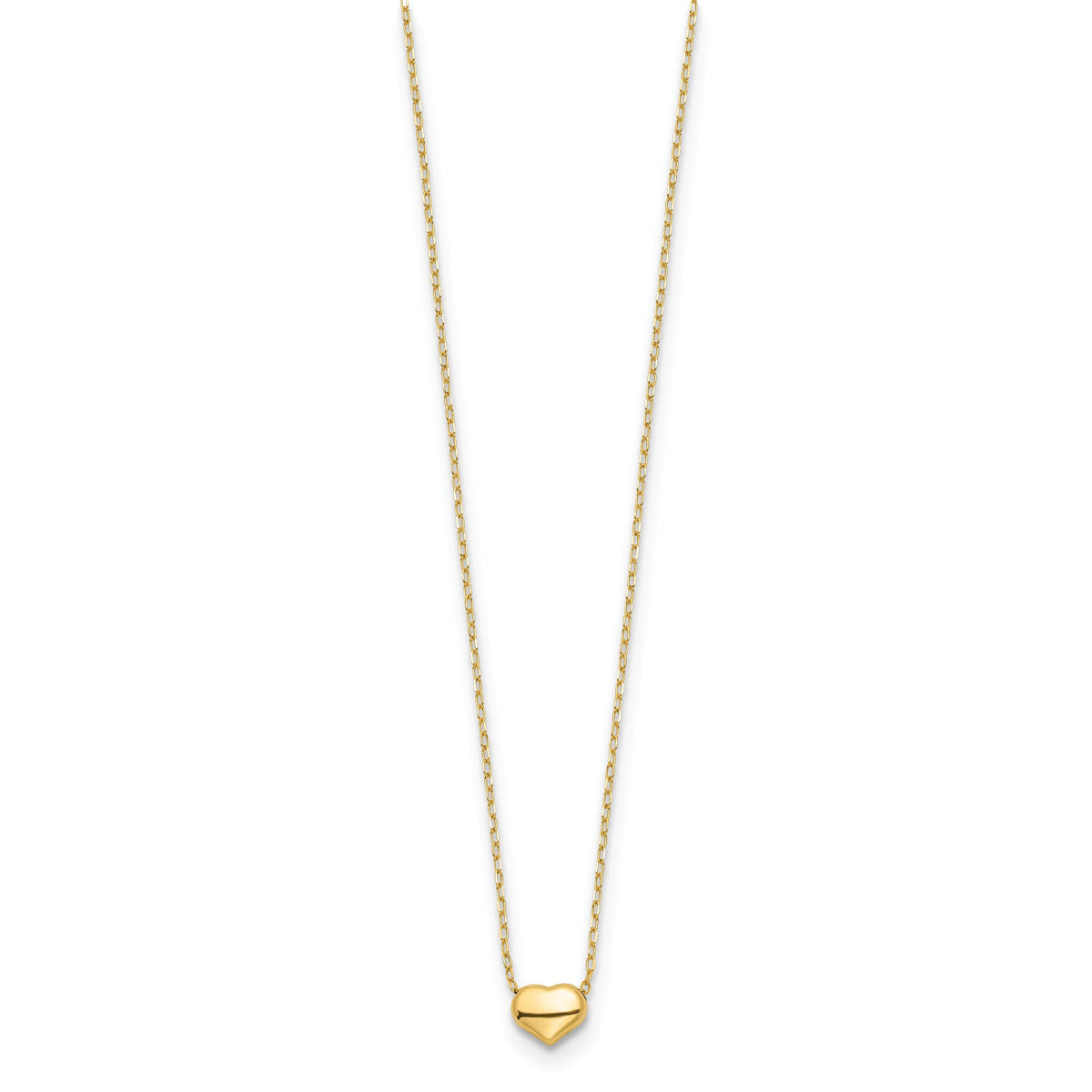 14k Polished Heart 16.5in Necklace-SF2870-16.5