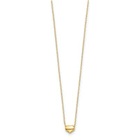 14k Polished Heart 16.5in Necklace-SF2870-16.5