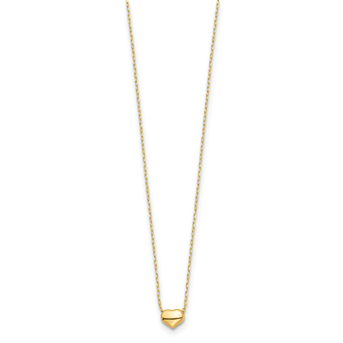 14k Polished Heart 16.5in Necklace-SF2870-16.5