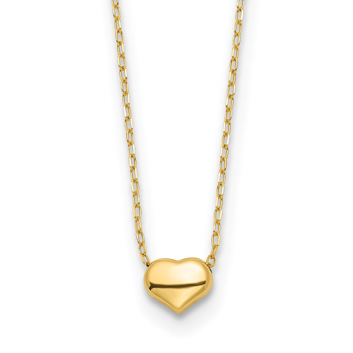 14k Polished Heart 16.5in Necklace-SF2870-16.5