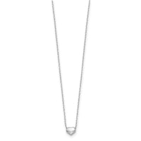 14k White Gold Polished Heart 16.5in Necklace-SF2870W-16.5