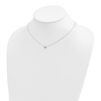 14k White Gold Polished Heart 16.5in Necklace-SF2870W-16.5